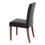 Bonded Leather Dining Chair With Walnut Wooden Legs - Farnley