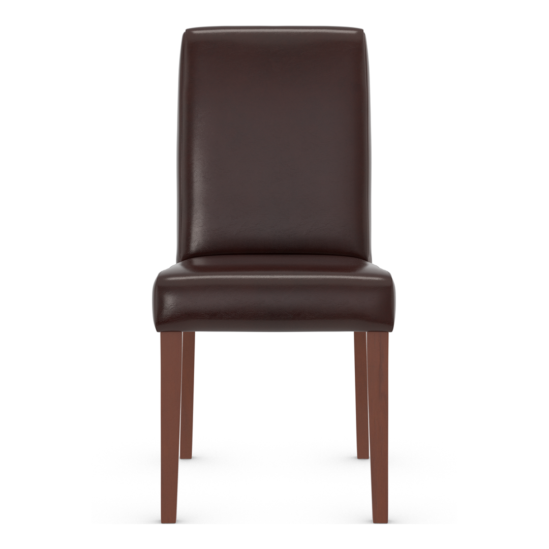 Bonded Leather Dining Chair With Walnut Wooden Legs - Farnley