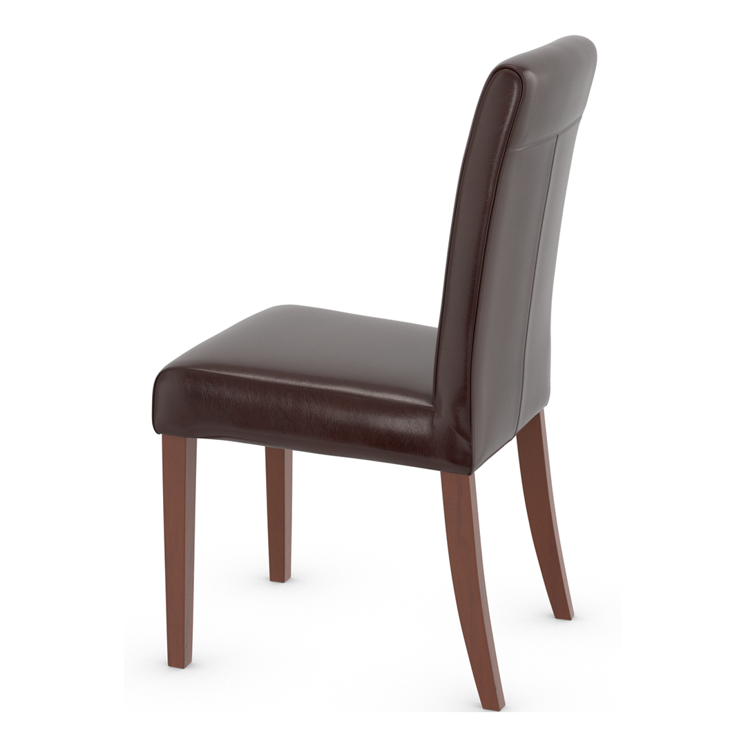 Bonded Leather Dining Chair With Walnut Wooden Legs - Farnley