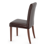 Bonded Leather Dining Chair With Walnut Wooden Legs - Farnley