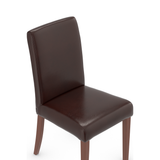 Bonded Leather Dining Chair With Walnut Wooden Legs - Farnley