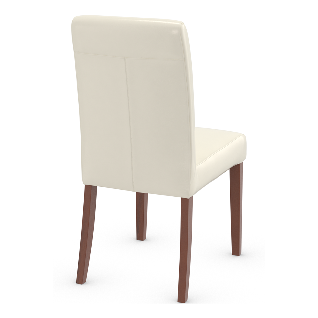 Bonded Leather Dining Chair With Walnut Wooden Legs - Farnley