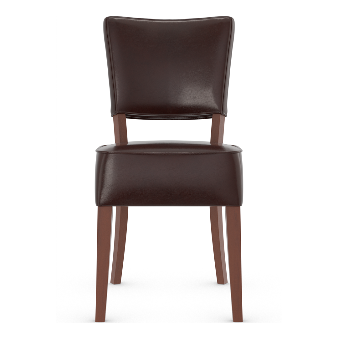 Bonded Leather Dining Chair With Walnut Wooden Legs - Greystone