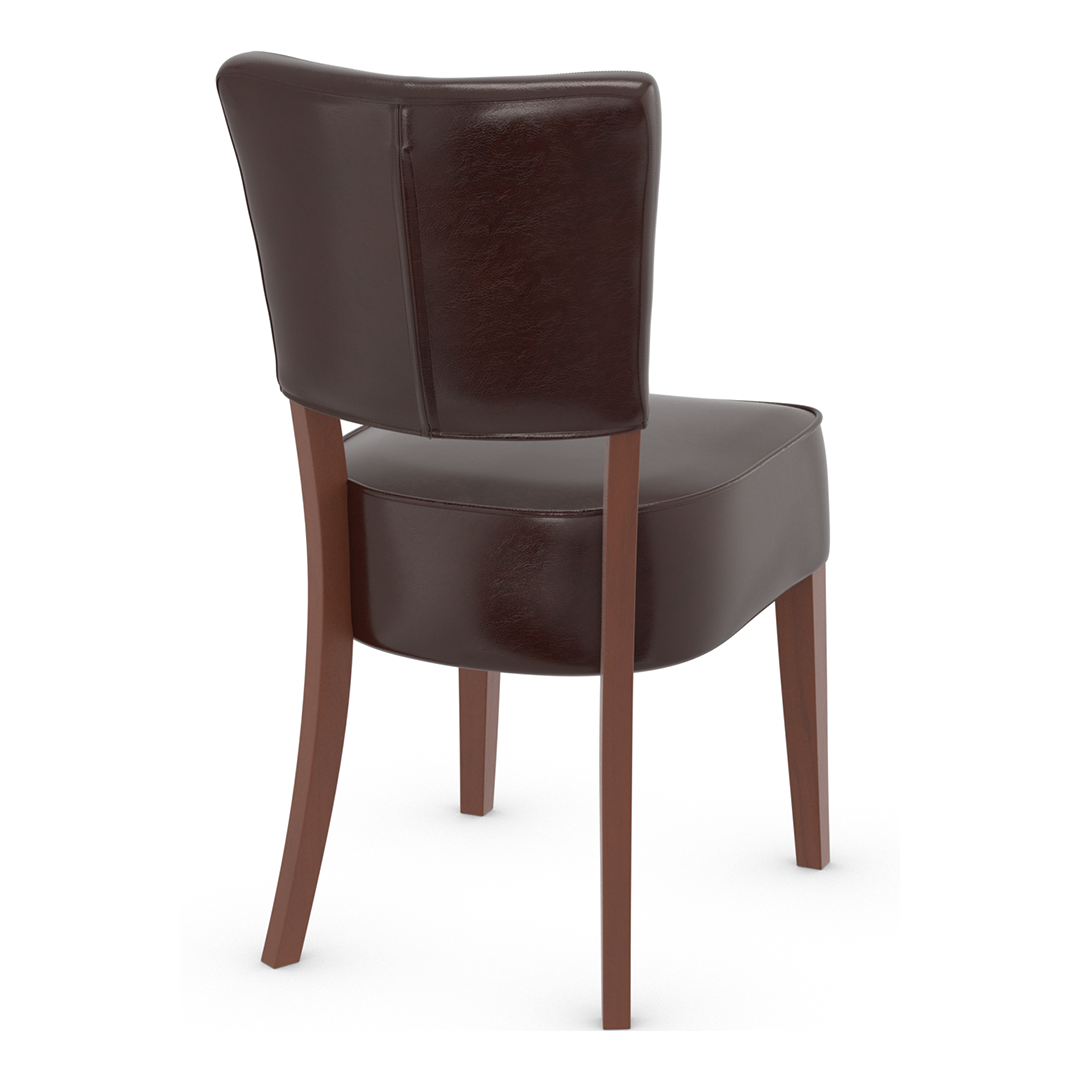 Bonded Leather Dining Chair With Walnut Wooden Legs - Greystone