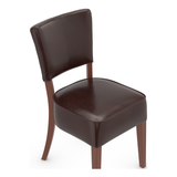 Bonded Leather Dining Chair With Walnut Wooden Legs - Greystone