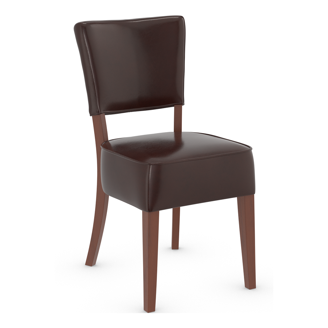 Bonded Leather Dining Chair With Walnut Wooden Legs - Greystone