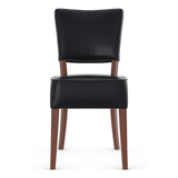 Bonded Leather Dining Chair With Walnut Wooden Legs - Greystone