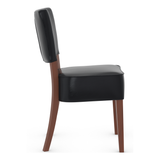 Bonded Leather Dining Chair With Walnut Wooden Legs - Greystone