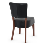 Bonded Leather Dining Chair With Walnut Wooden Legs - Greystone