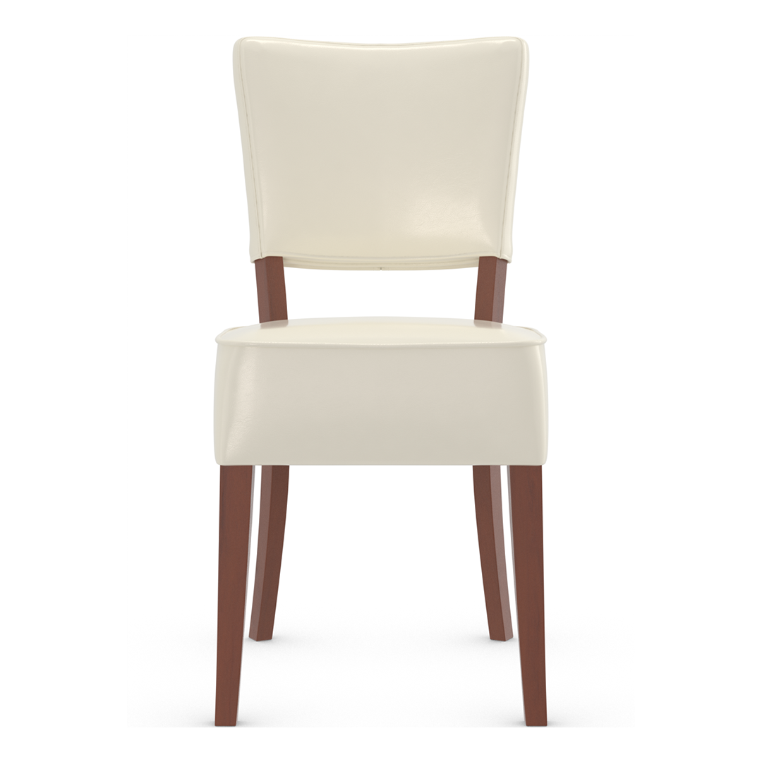 Bonded Leather Dining Chair With Walnut Wooden Legs - Greystone