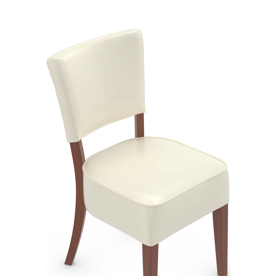 Bonded Leather Dining Chair With Walnut Wooden Legs - Greystone