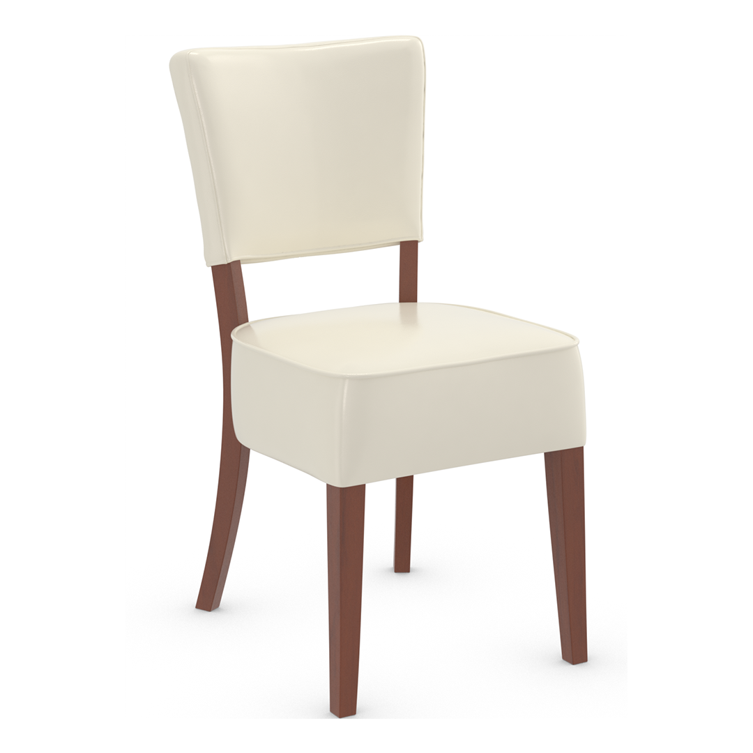 Bonded Leather Dining Chair With Walnut Wooden Legs - Greystone