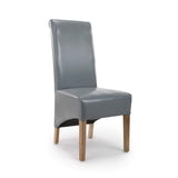 Bonded Leather Dining Chairs in Set Of 2 With Roll Back - Krista