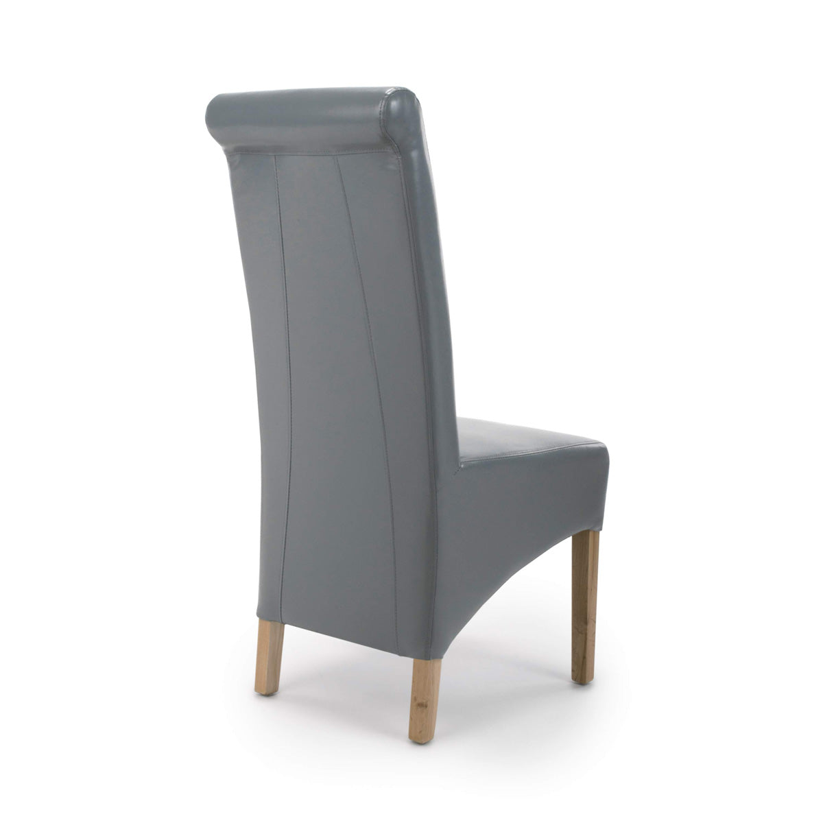 Bonded Leather Dining Chairs in Set Of 2 With Roll Back - Krista