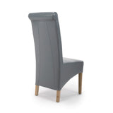 Bonded Leather Dining Chairs in Set Of 2 With Roll Back - Krista
