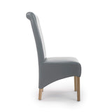 Bonded Leather Dining Chairs in Set Of 2 With Roll Back - Krista