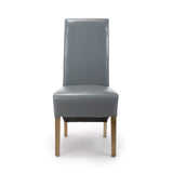 Bonded Leather Dining Chairs in Set Of 2 With Roll Back - Krista