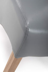 Bonded Leather Dining Chairs in Set Of 2 With Roll Back - Krista