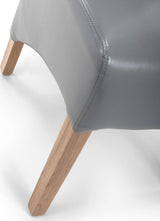 Bonded Leather Dining Chairs in Set Of 2 With Roll Back - Krista
