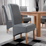 Bonded Leather Dining Chairs in Set Of 2 With Roll Back - Krista