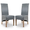 Bonded Leather Dining Chairs in Set Of 2 With Roll Back - Krista