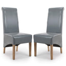 Bonded Leather Dining Chairs in Set Of 2 With Roll Back - Krista