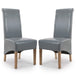 Bonded Leather Dining Chairs in Set Of 2 With Roll Back - Krista