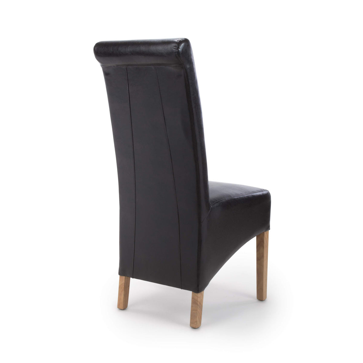 Bonded Leather Dining Chairs in Set Of 2 With Roll Back - Krista