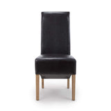 Bonded Leather Dining Chairs in Set Of 2 With Roll Back - Krista
