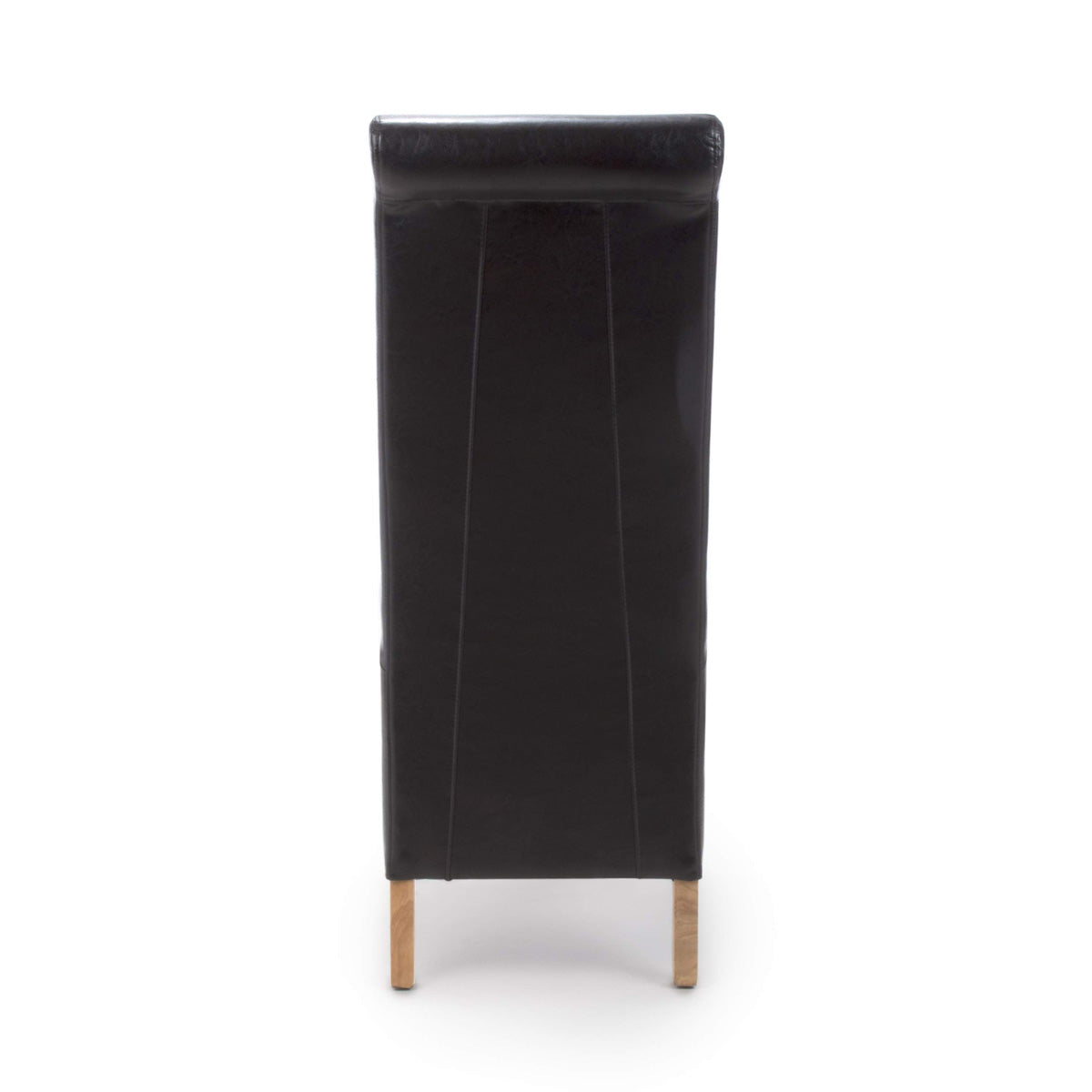 Bonded Leather Dining Chairs in Set Of 2 With Roll Back - Krista