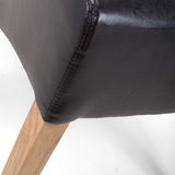 Bonded Leather Dining Chairs in Set Of 2 With Roll Back - Krista