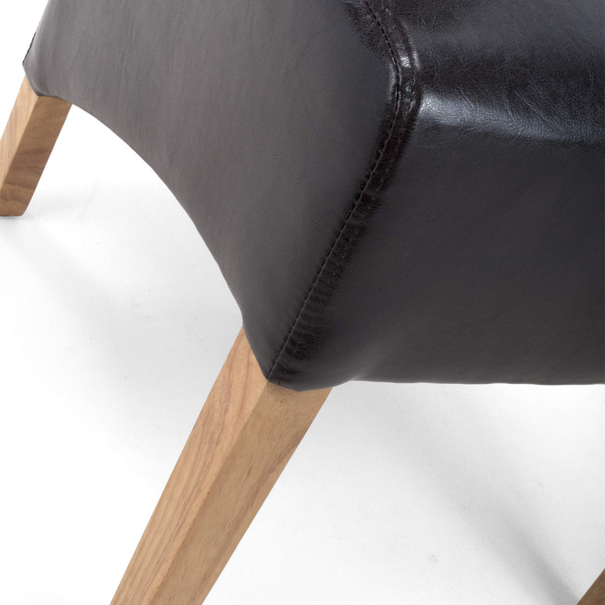 Bonded Leather Dining Chairs in Set Of 2 With Roll Back - Krista