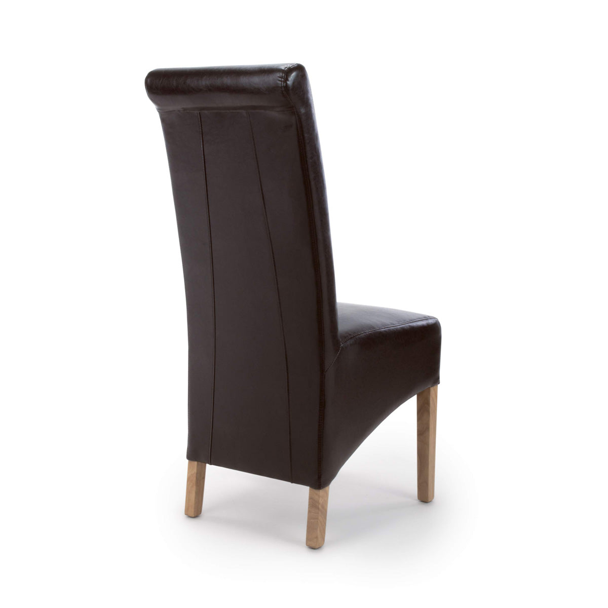 Bonded Leather Dining Chairs in Set Of 2 With Roll Back - Krista