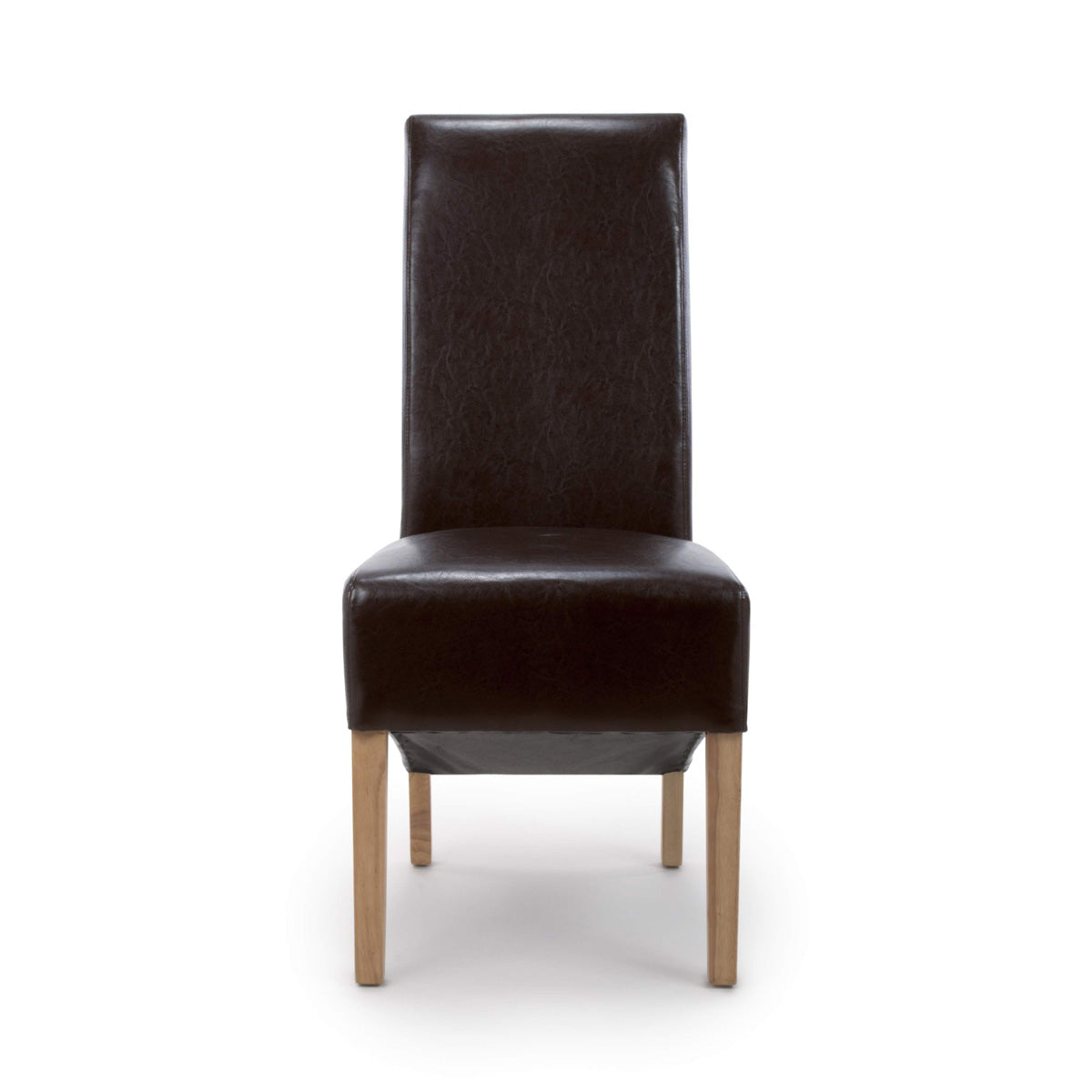 Bonded Leather Dining Chairs in Set Of 2 With Roll Back - Krista