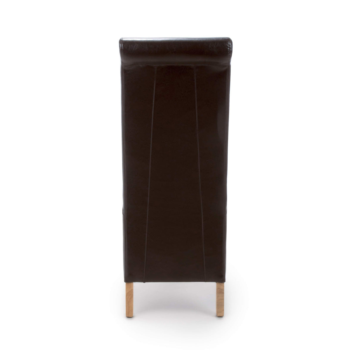 Bonded Leather Dining Chairs in Set Of 2 With Roll Back - Krista