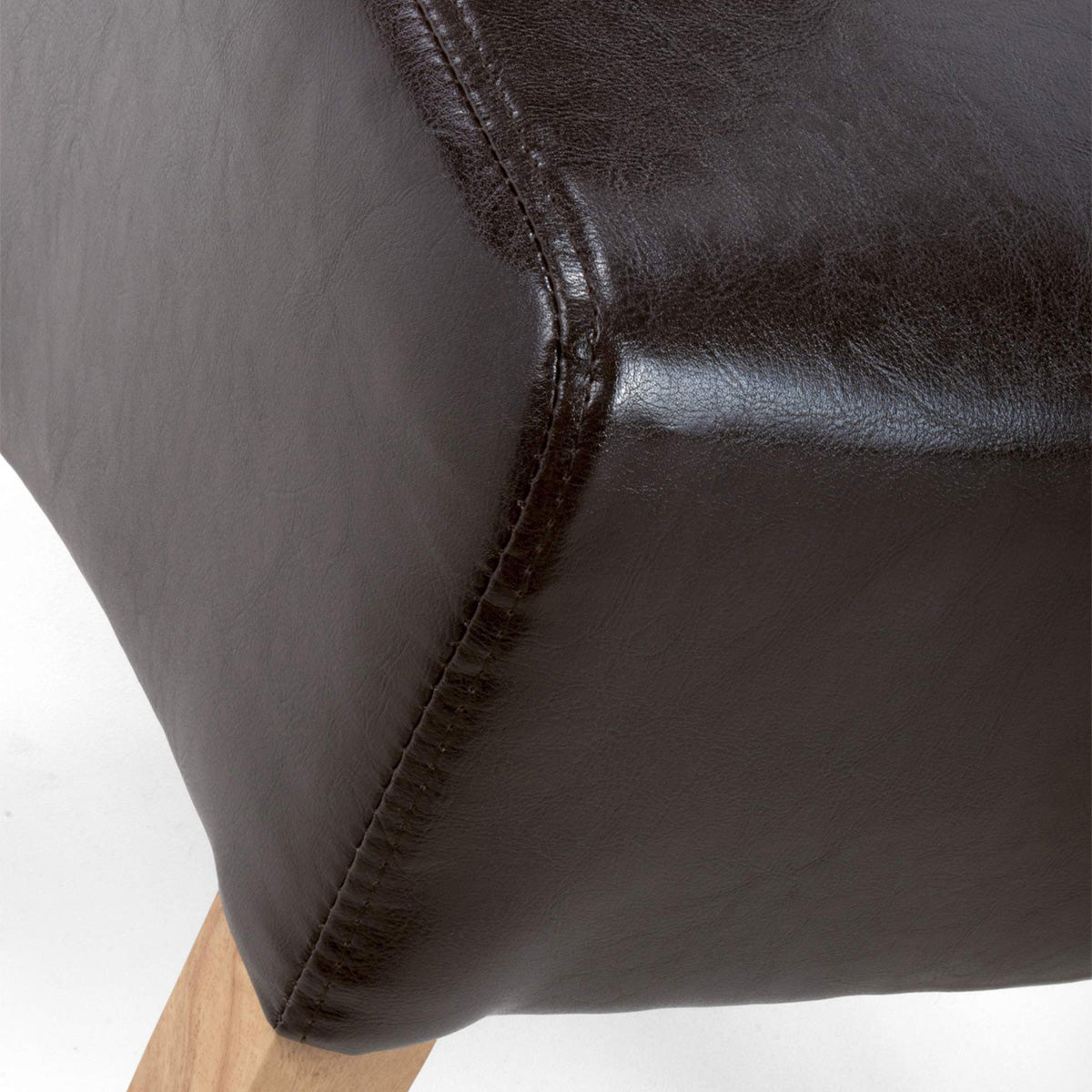 Bonded Leather Dining Chairs in Set Of 2 With Roll Back - Krista