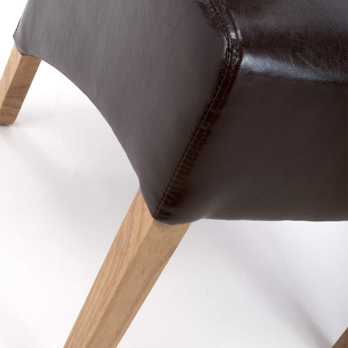 Bonded Leather Dining Chairs in Set Of 2 With Roll Back - Krista