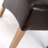 Bonded Leather Dining Chairs in Set Of 2 With Roll Back - Krista