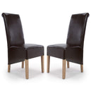 Bonded Leather Dining Chairs in Set Of 2 With Roll Back - Krista