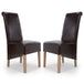 Bonded Leather Dining Chairs in Set Of 2 With Roll Back - Krista