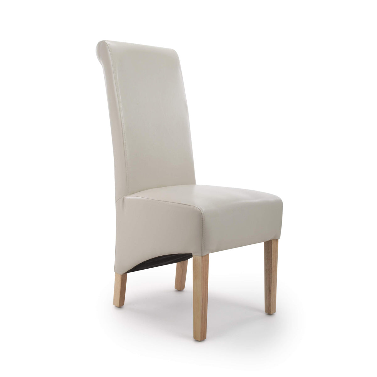 Bonded Leather Dining Chairs in Set Of 2 With Roll Back - Krista