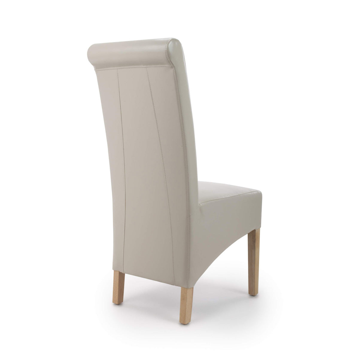 Bonded Leather Dining Chairs in Set Of 2 With Roll Back - Krista