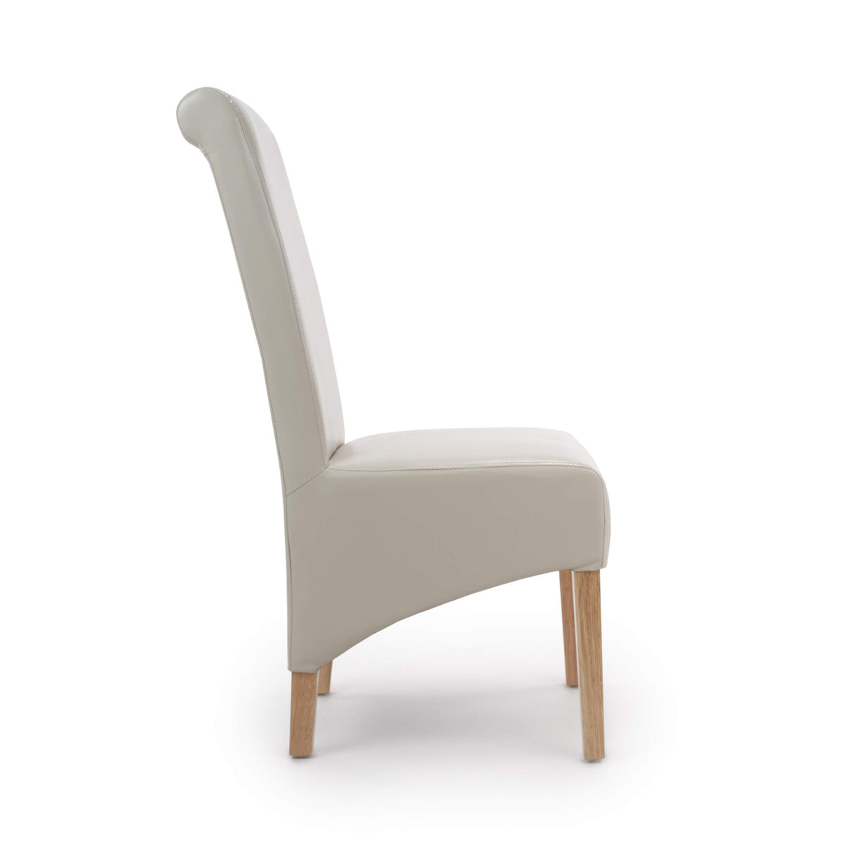 Bonded Leather Dining Chairs in Set Of 2 With Roll Back - Krista