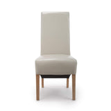 Bonded Leather Dining Chairs in Set Of 2 With Roll Back - Krista