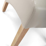 Bonded Leather Dining Chairs in Set Of 2 With Roll Back - Krista