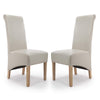 Bonded Leather Dining Chairs in Set Of 2 With Roll Back - Krista