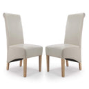 Bonded Leather Dining Chairs in Set Of 2 With Roll Back - Krista