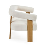 Boucle Fabric 2 Seater Sofa With Wooden Legs - Freya