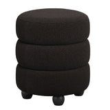 Boucle Fabric Pouffe Round - Emi