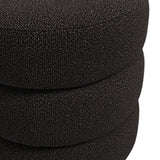 Boucle Fabric Pouffe Round - Emi